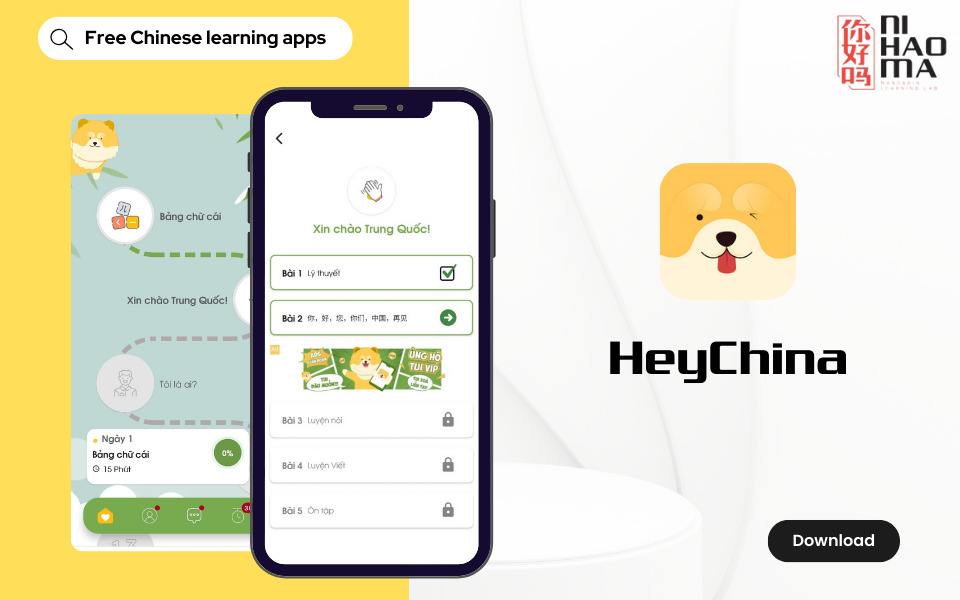 app học tiếng trung giao tiếp miễn phí heychina