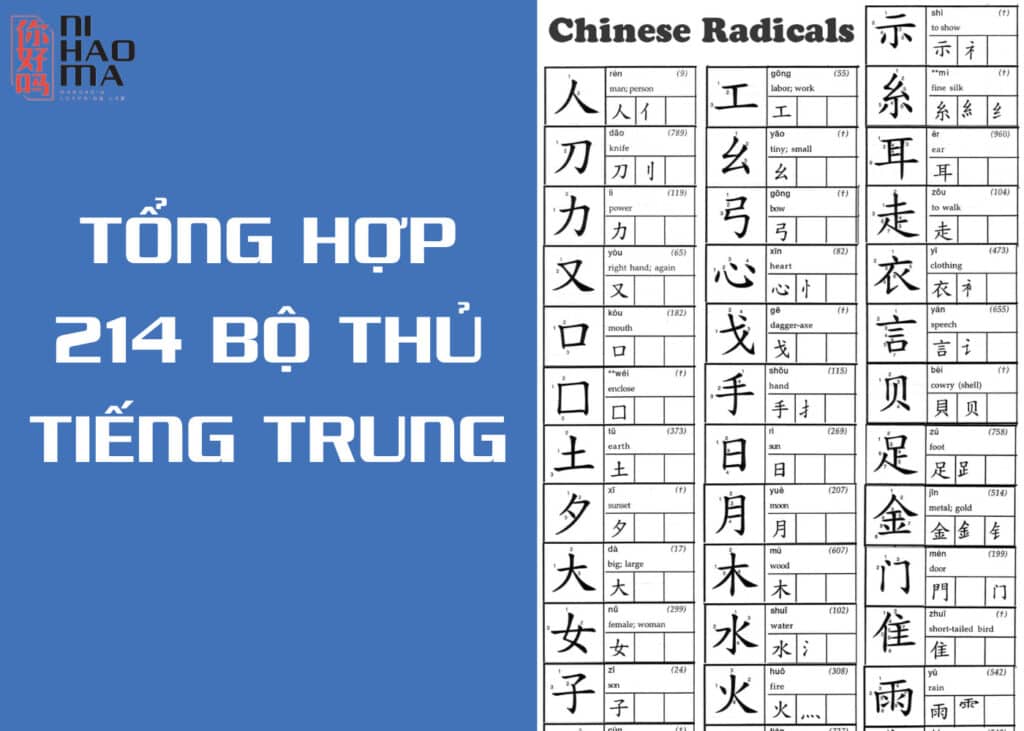 214 bộ thủ tiếng trung