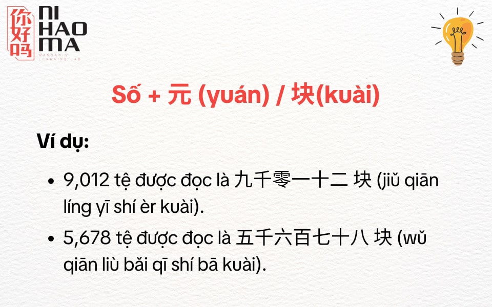 cách đọc tiền tiếng trung