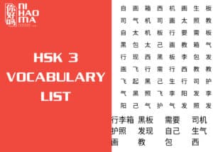 hsk 3 vocabulary list