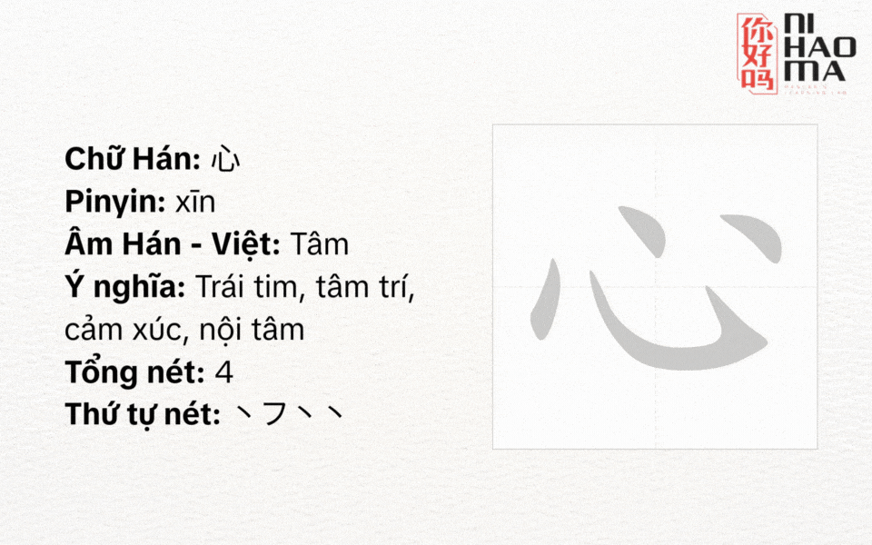 bộ tâm trong tiếng trung