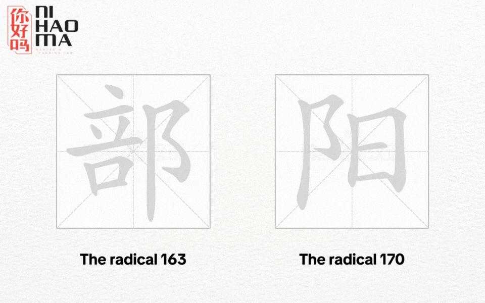 the radical 163 and the radical 170