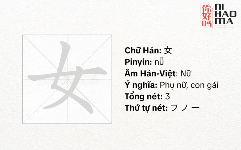 bộ nữ trong tiếng trung là gì