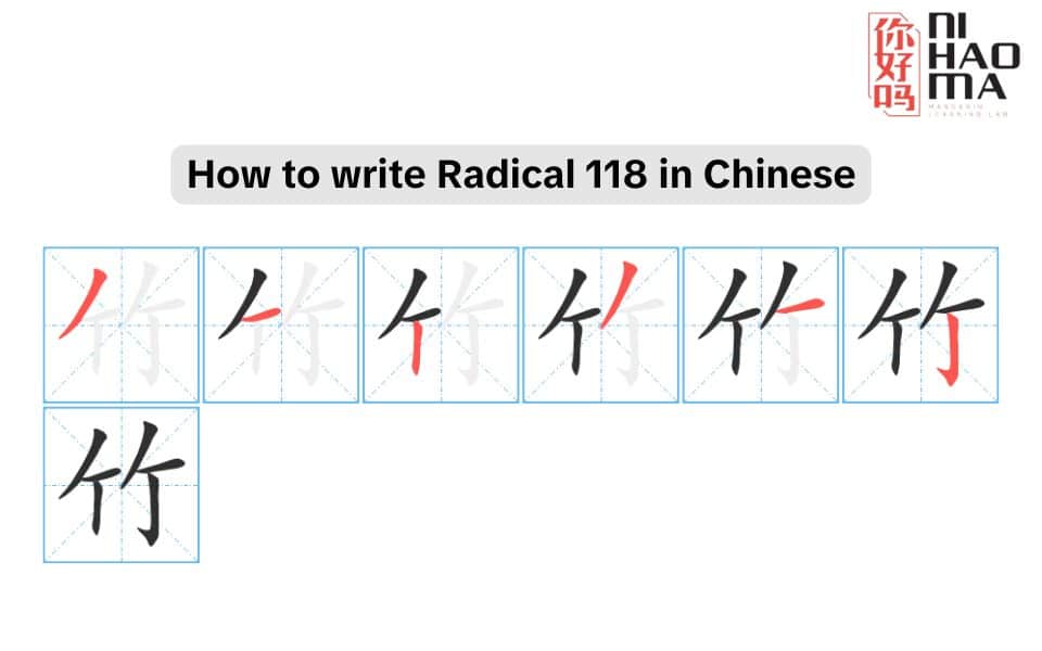 How to write the Radical 118 in Chinese