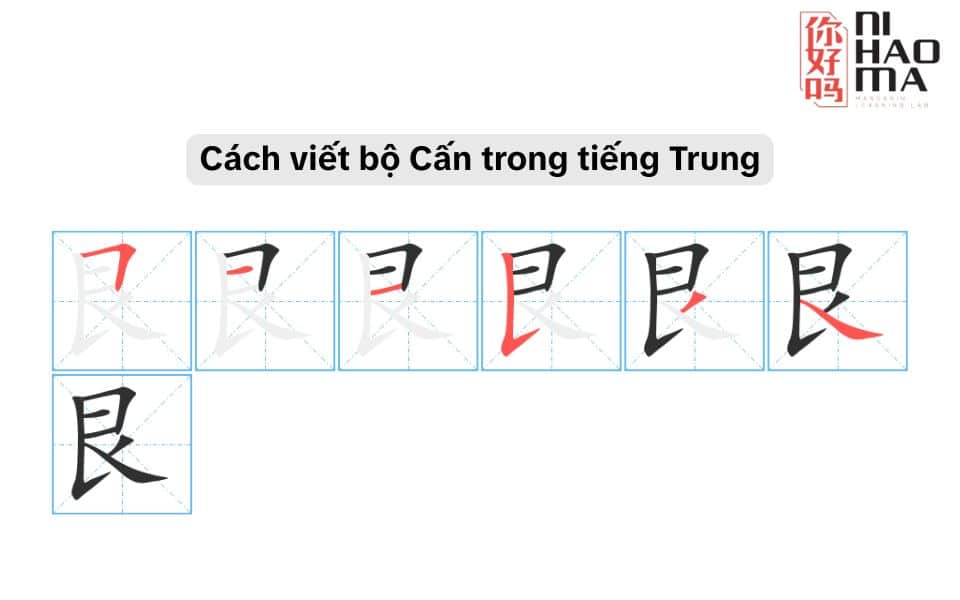 cách viết bộ cấn trong tiếng trung