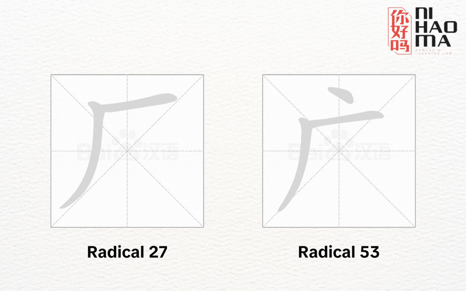 distinguish radical 27 and radical 53