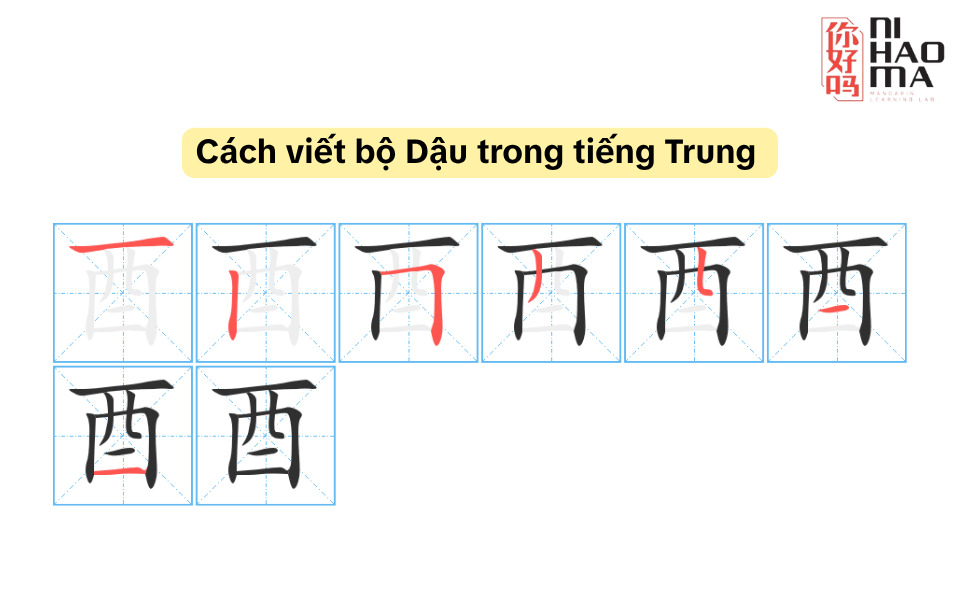 cách viết bộ dậu trong tiếng trung