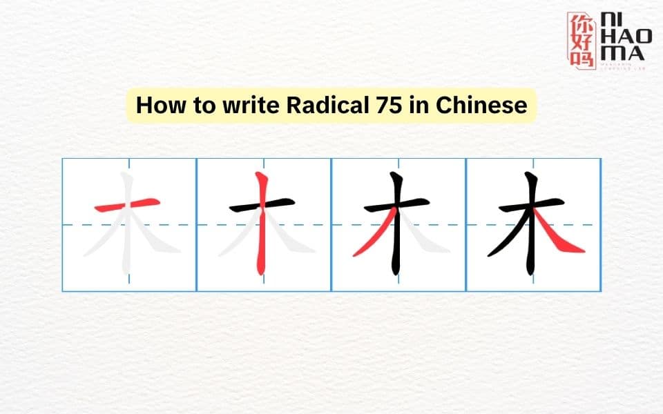 how to write radical 75 in chinese