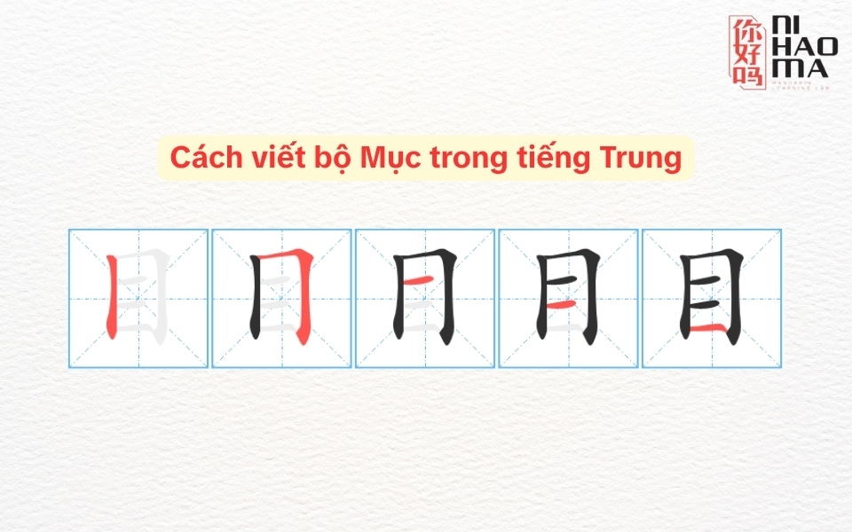 cách viết bộ mục trong tiếng Trung