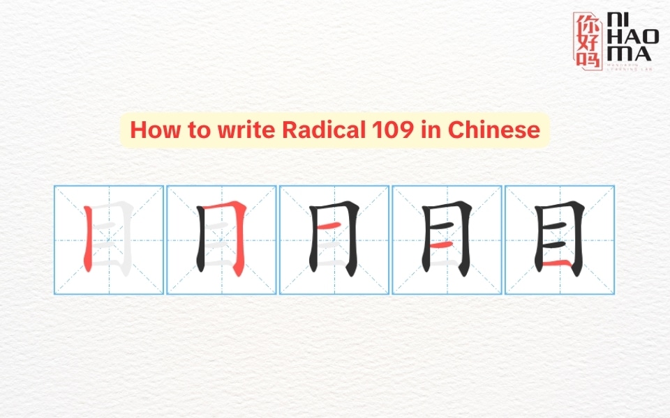 how to write radical 109 in chinese