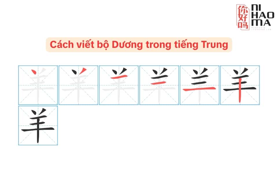 cách viết bộ dương trong tiếng trung
